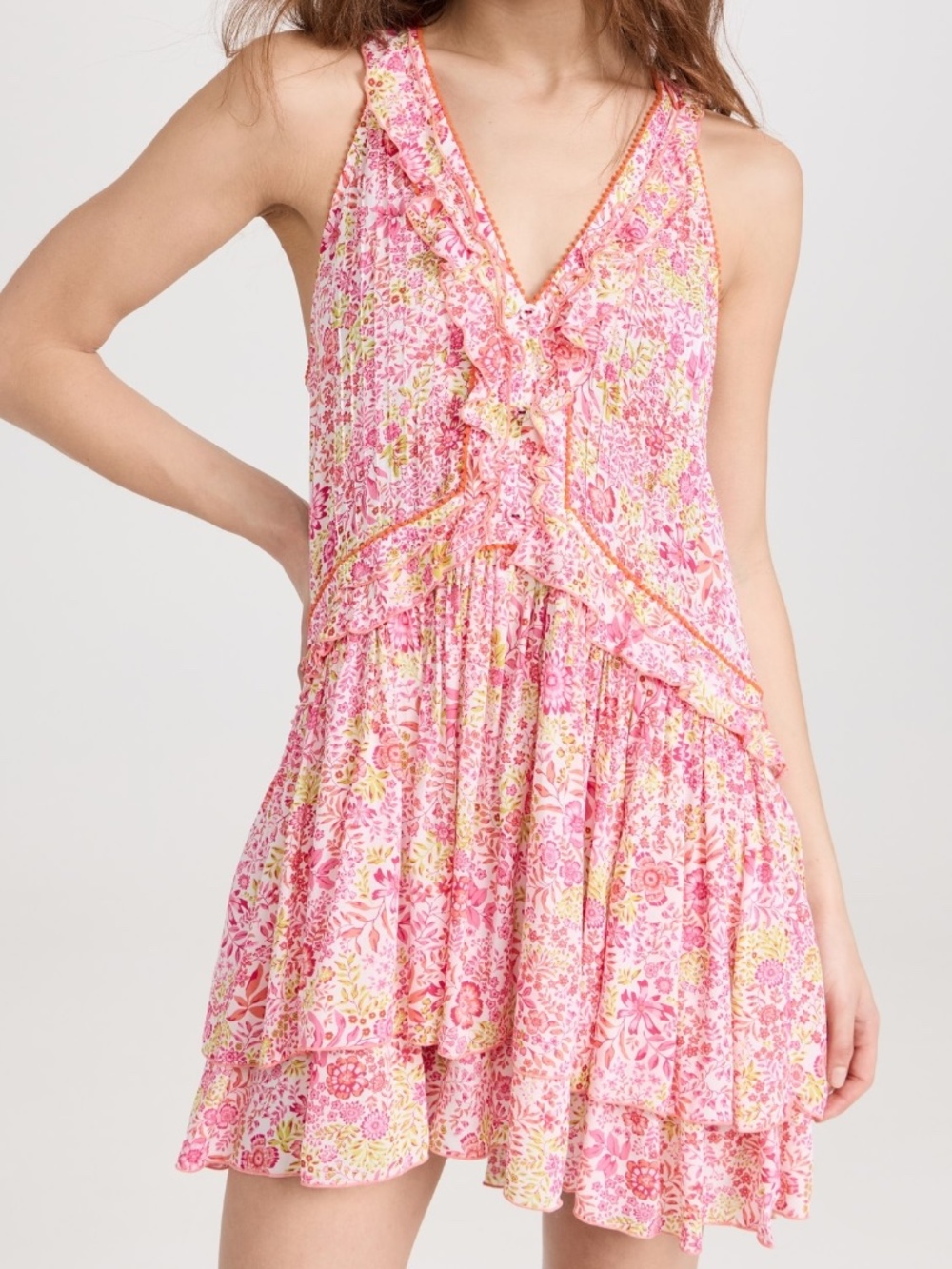 Poupette St Barth Mae V Mini Dress  - L
